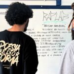 Baltar e Dorgo, ministrando o RapLab no CIEP 201, em Duque de Caxias